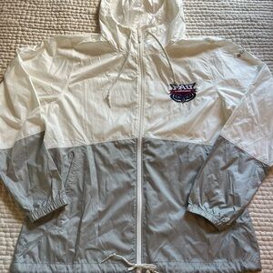 FAU Columbia White and Gray Hooded Windbreaker